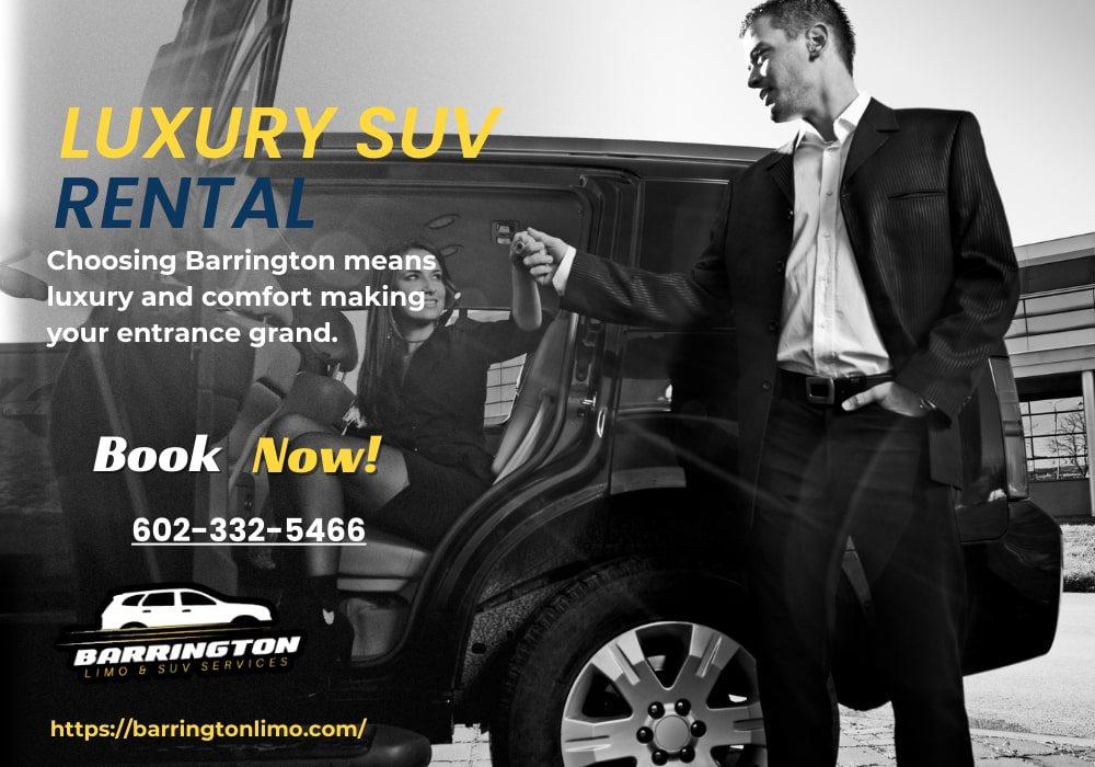 Choose Barrington for luxury rental SUVs for your wedding